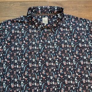 Callaway Opti-Dri Polo Mens 3XL XXXL Blue Cocktail Print Golf Performance Flex
